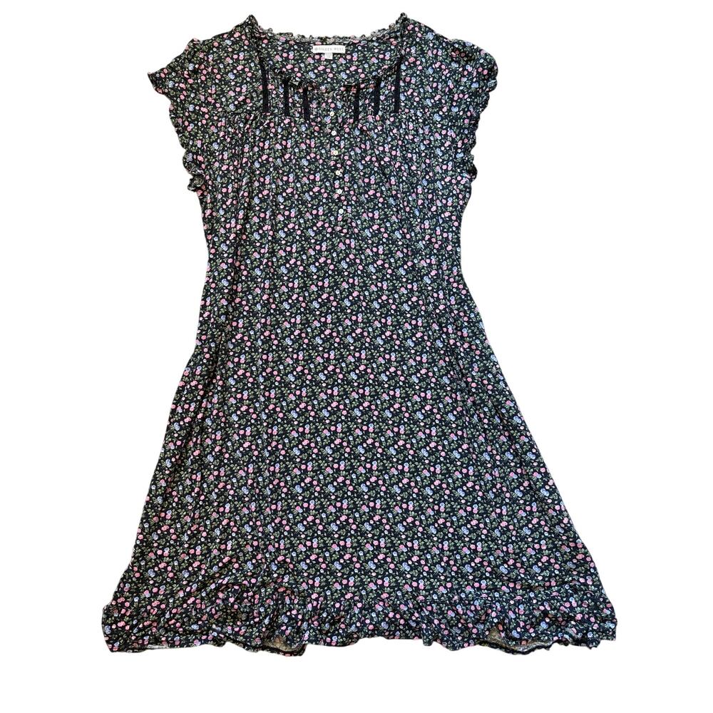 Eileen West Midnight Blossoms Modal Nightgown Size 2X Black Plus Size Pajama - Picture 2 of 9